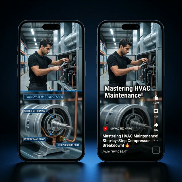 Mockup de vídeo HVAC en formato teléfono